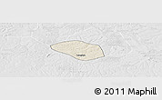 Shaded Relief Panoramic Map of Luanshya, lighten, desaturated