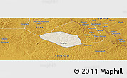 Shaded Relief Panoramic Map of Luanshya, physical outside