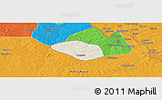 Shaded Relief Panoramic Map of Luanshya, political outside