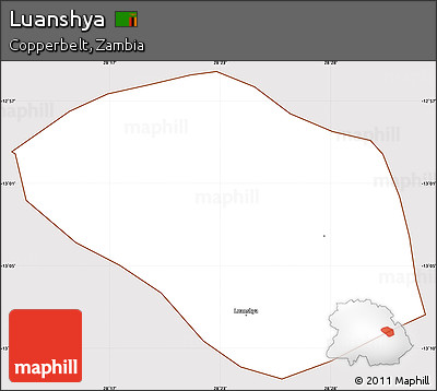 Classic Style Simple Map of Luanshya, cropped outside