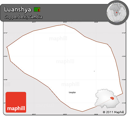 Classic Style Simple Map of Luanshya, cropped outside