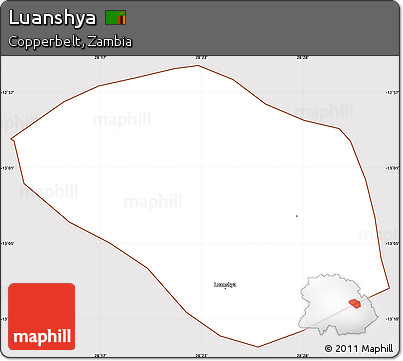 Classic Style Simple Map of Luanshya, cropped outside
