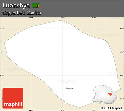 Classic Style Simple Map of Luanshya, single color outside