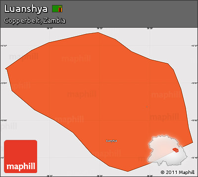 Political Simple Map of Luanshya, cropped outside