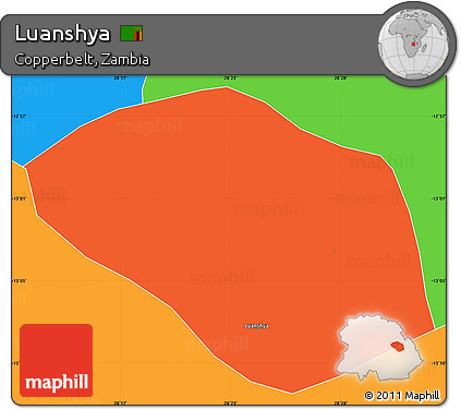 Political Simple Map of Luanshya