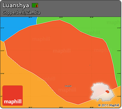 Political Simple Map of Luanshya