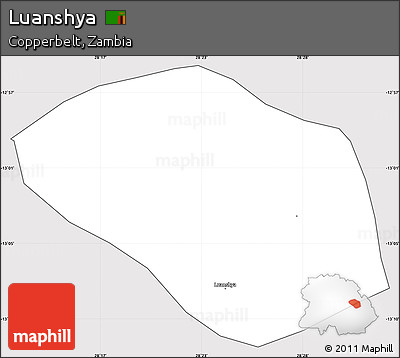 Silver Style Simple Map of Luanshya, cropped outside