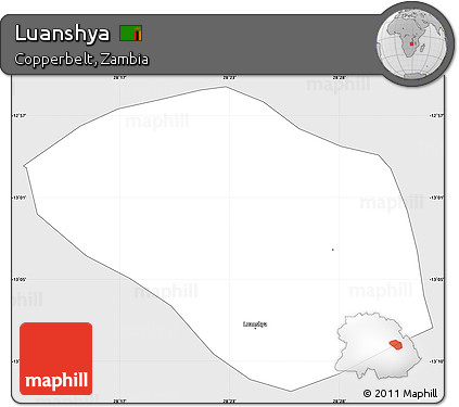 Silver Style Simple Map of Luanshya, single color outside