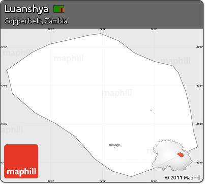 Silver Style Simple Map of Luanshya, single color outside