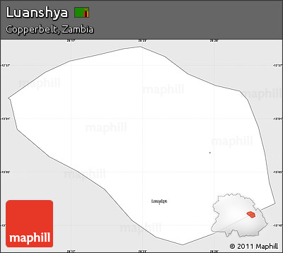 Silver Style Simple Map of Luanshya, single color outside