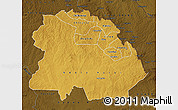 Physical Map of Copperbelt, darken