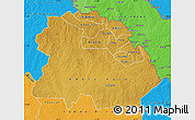 Physical Map of Copperbelt, political outside