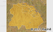 Physical Map of Copperbelt, satellite outside