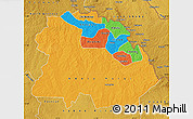 Political Map of Copperbelt, physical outside