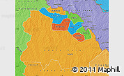 Political Map of Copperbelt, political shades outside