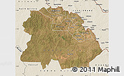 Satellite Map of Copperbelt, shaded relief outside