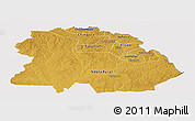 Physical Panoramic Map of Copperbelt, cropped outside