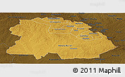 Physical Panoramic Map of Copperbelt, darken