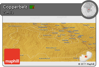 Physical Panoramic Map of Copperbelt