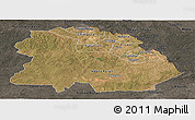 Satellite Panoramic Map of Copperbelt, darken, semi-desaturated