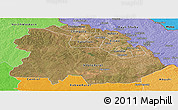 Satellite Panoramic Map of Copperbelt, political shades outside