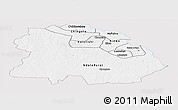 Silver Style Panoramic Map of Copperbelt, single color outside