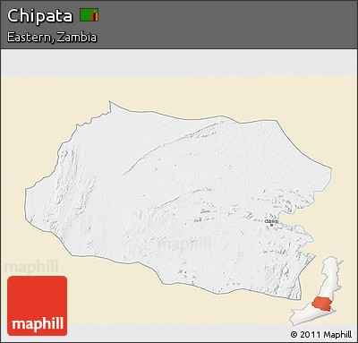 Classic Style 3D Map of Chipata, single color outside