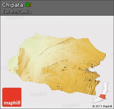 Physical 3D Map of Chipata, cropped outside