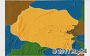 Political 3D Map of Chipata, darken