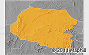 Political 3D Map of Chipata, desaturated