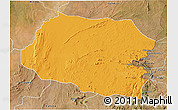 Political 3D Map of Chipata, satellite outside