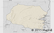 Shaded Relief 3D Map of Chipata, desaturated