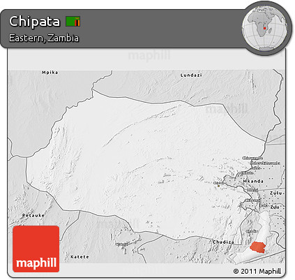 Silver Style 3D Map of Chipata