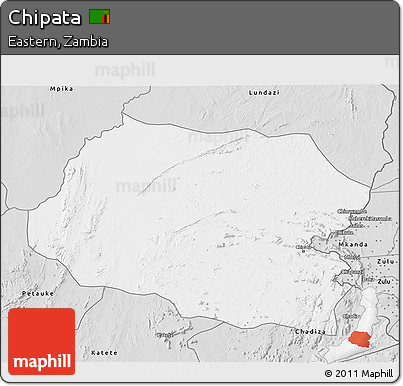 Silver Style 3D Map of Chipata