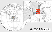 Blank Location Map of Chipata, highlighted country, highlighted parent region