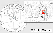 Blank Location Map of Chipata, highlighted parent region, within the entire country