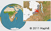 Satellite Location Map of Chipata, highlighted country, highlighted parent region