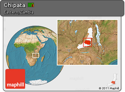 Satellite Location Map of Chipata, highlighted parent region