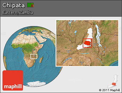 Satellite Location Map of Chipata, highlighted parent region