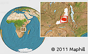 Satellite Location Map of Chipata, highlighted parent region
