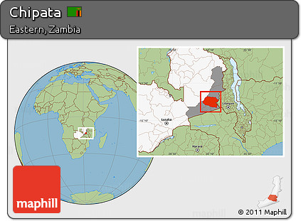 Savanna Style Location Map of Chipata, highlighted country, highlighted parent region