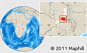 Shaded Relief Location Map of Chipata, highlighted parent region