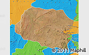 Satellite Map of Chipata, political outside