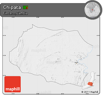 Silver Style Map of Chipata, single color outside