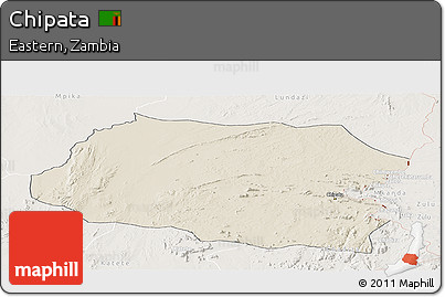 Shaded Relief Panoramic Map of Chipata, lighten