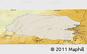 Shaded Relief Panoramic Map of Chipata, physical outside
