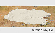 Shaded Relief Panoramic Map of Chipata, satellite outside