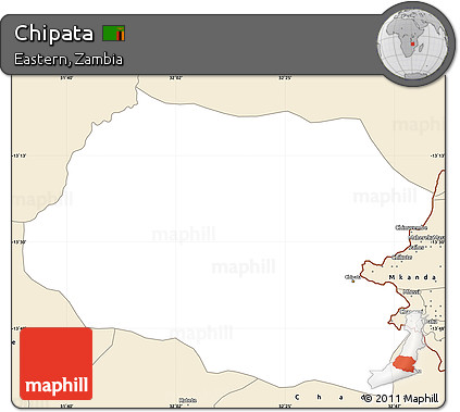 Classic Style Simple Map of Chipata