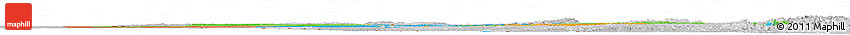 Political Horizon Map of Zambia, lighten, desaturated