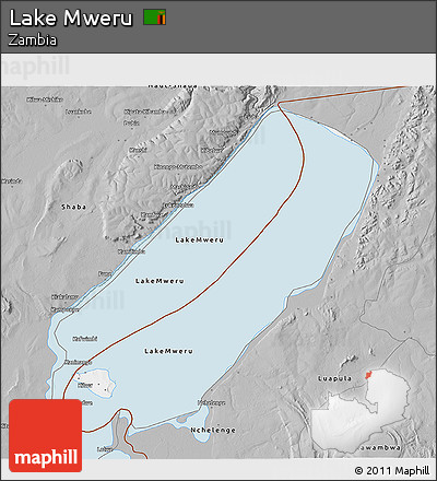 Gray 3D Map of Lake Mweru